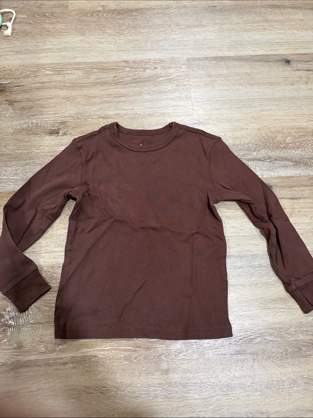 Classic Long-Sleeve Crewneck Tee in Brown for Kids
